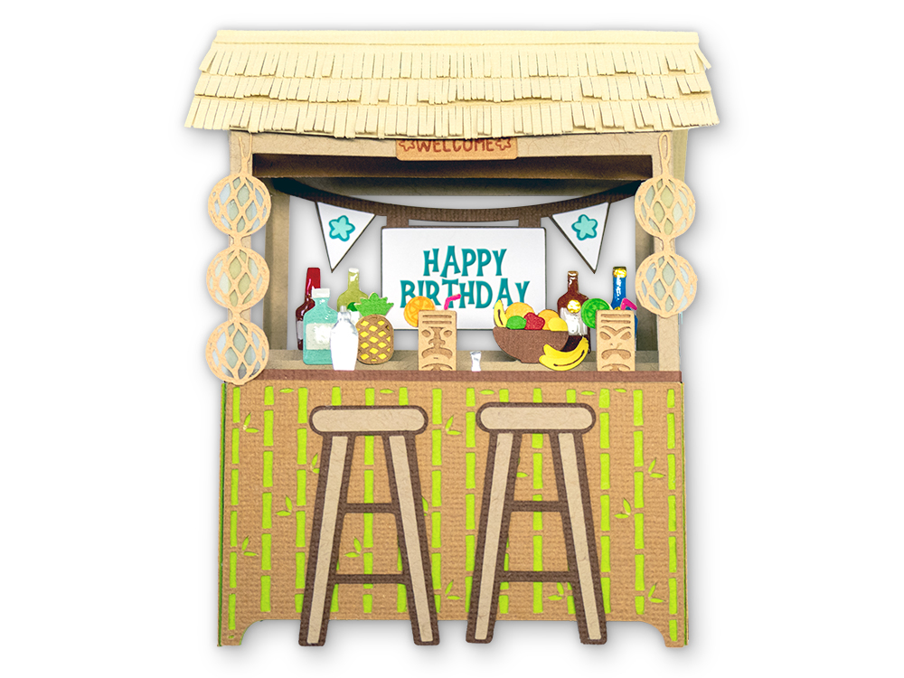 Tiki Bar Pop-Up Card - Craft Whirled